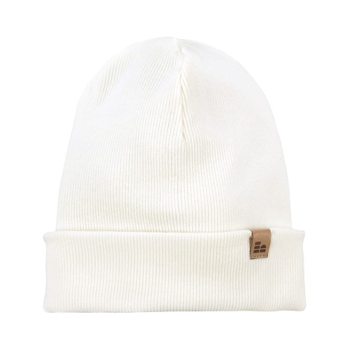 Pinstriped beanie white cream
