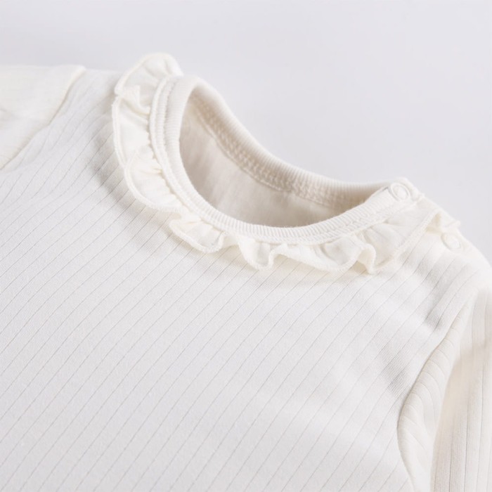 Elegant baby bodysuit with frill ecru