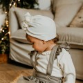 Elegant baby bodysuit with frill ecru
