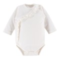 Baby wrap bodysuit with frill ecru