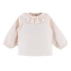 Muslin blouse ecru with frill