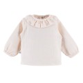 Muslin blouse ecru with frill