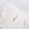 Velvet dress with frills ecru
