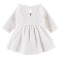 Velvet dress with frills ecru