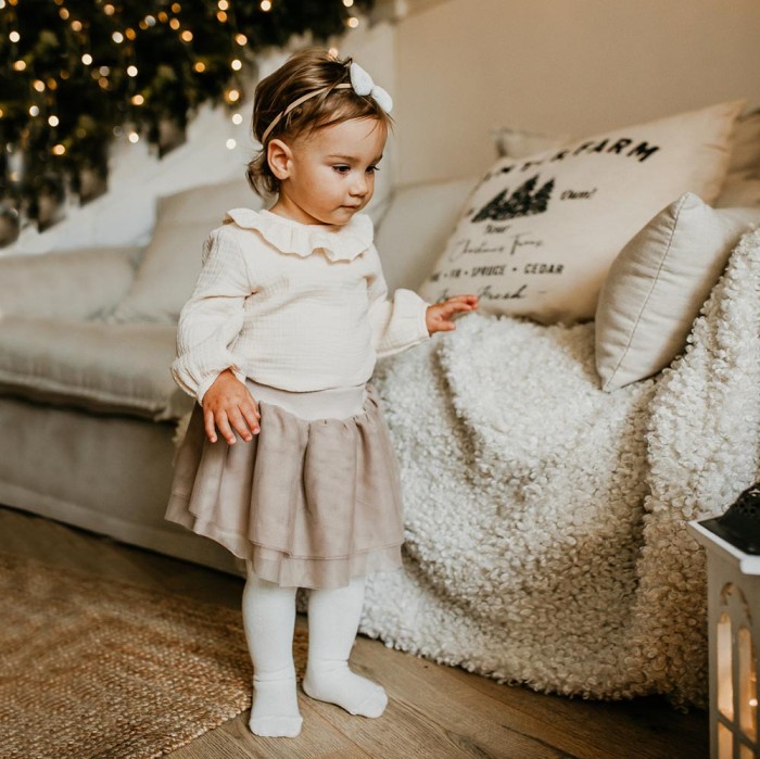 Tulle skirt beige
