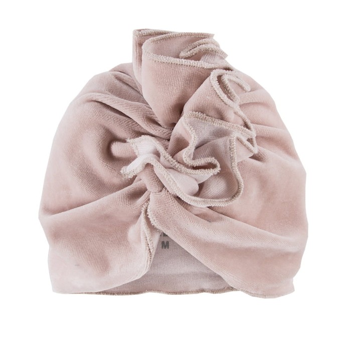 Dětský turban velurový béžový