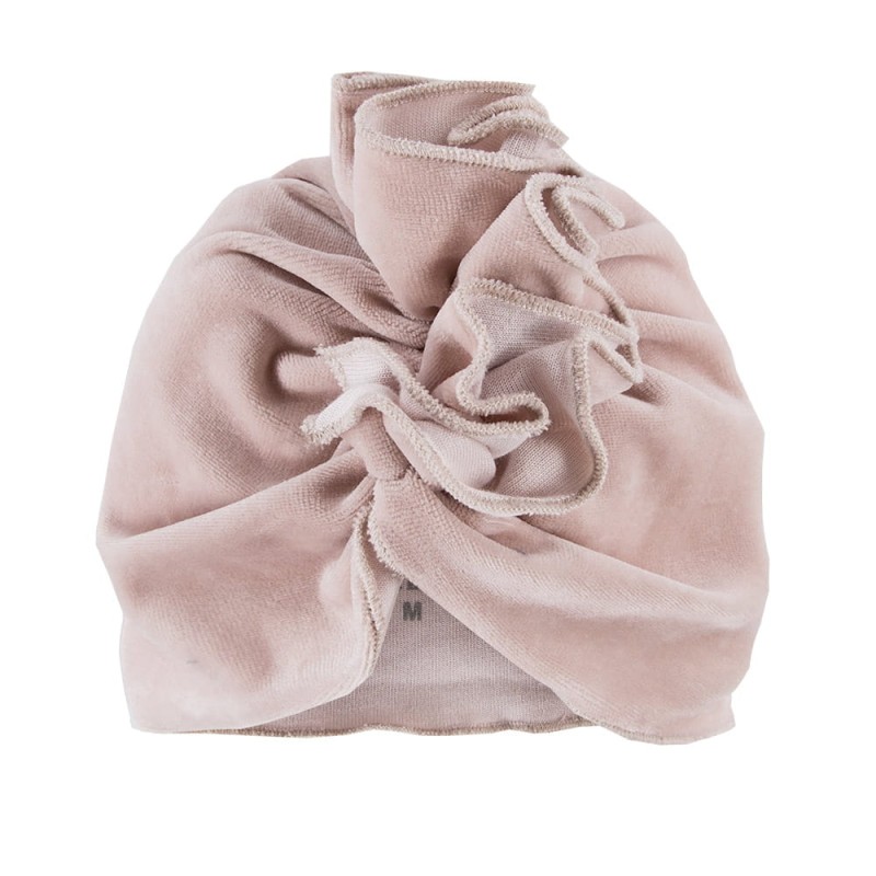 Dětský turban velurový béžový