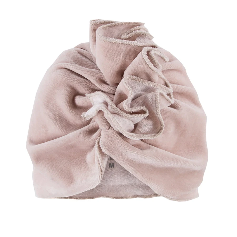 Dětský turban velurový béžový