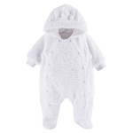 Hooded pramsuit with earwigs white