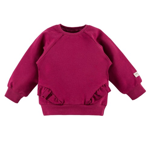 Mikina s volánky SIMPLY COMFY bordová