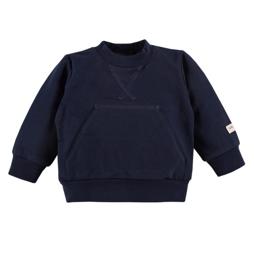 Sweatshirt with pocket navy blue