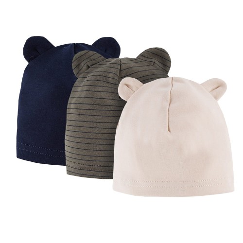 3-balení dětských čepiček khaki, béžový, garant