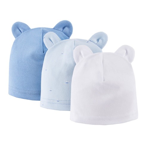 3-balení dětských čepiček modrá