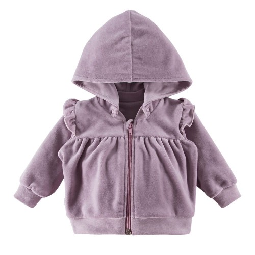 Hooded velvet sweatshirt violet