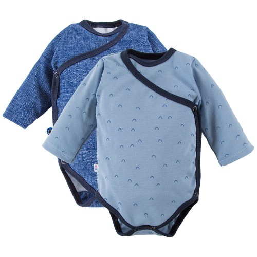 Cardigan bodysuits 2-pack blue/jeans
