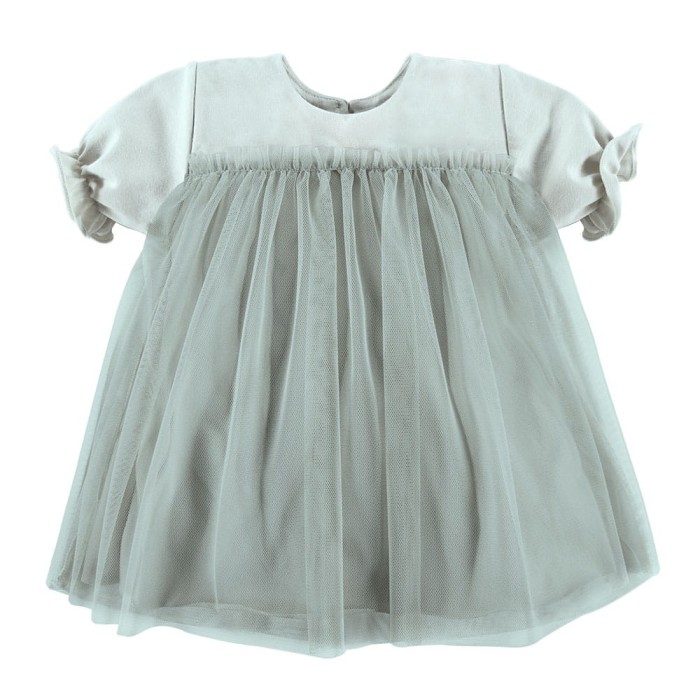 Tulle dress short sleeves green
