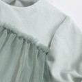 Tulle dress short sleeves green