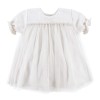 Tulle dress short sleeves white cream