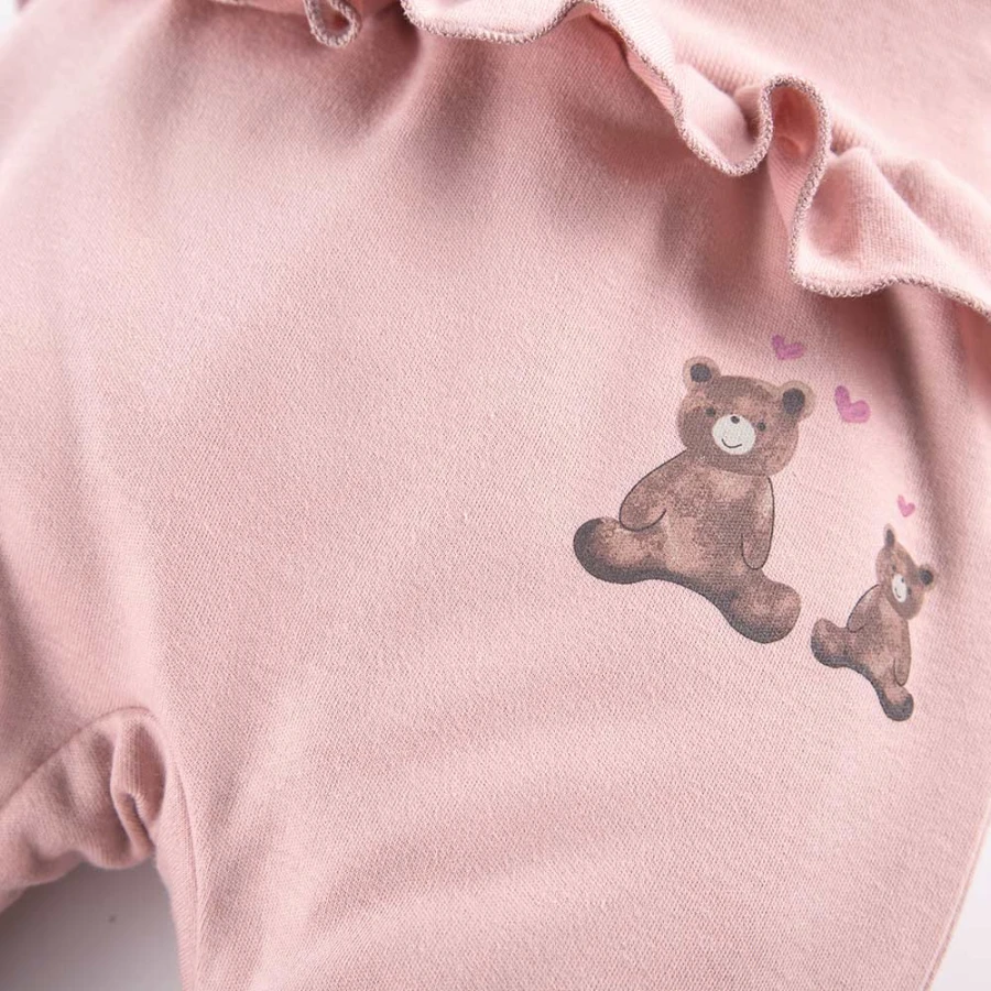 Joggers with feet pink
