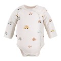 Cardigan bodysuits ecru with bears and cars