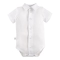 Bodysuits short sleeve cardigan with collar white