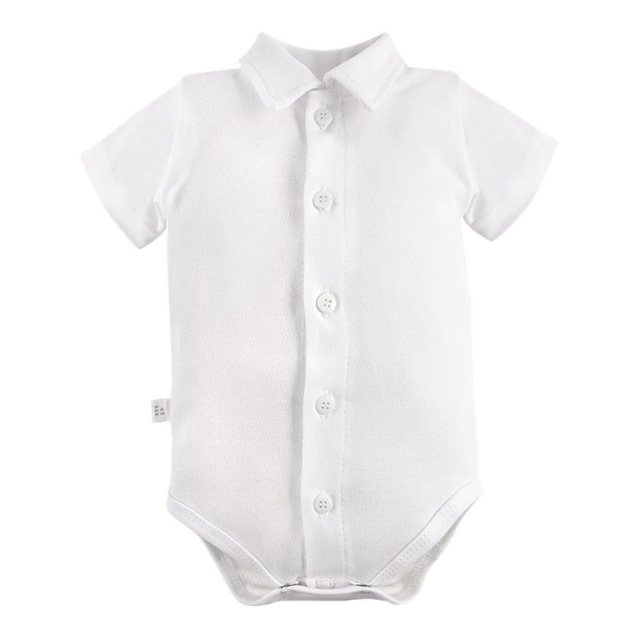 Bodysuits short sleeve cardigan with collar white
