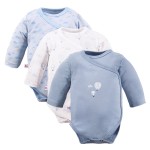 Cardigan bodysuit 3-pack with balloon pattern