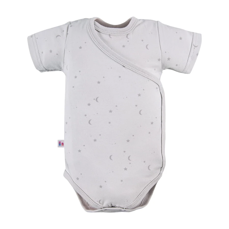 Multipak 3 ks Body zavinovací s krátkým rukávem šedé