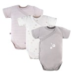 Cardigan bodysuit 3-pack with teddy bears pattern