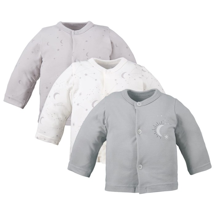 3-pack kimono shirt with ballon pattern gray