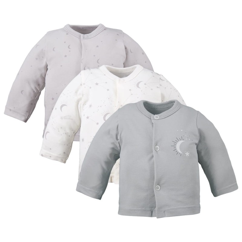 3-pack kimono shirt with ballon pattern gray