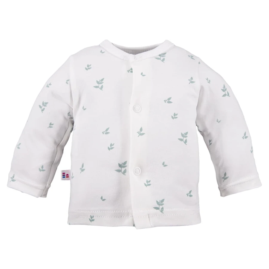 3-pack kimono shirt with leaves pattern green