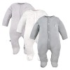 Sleepsuits gray 3-pack with stars pattern
