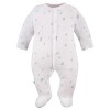 Sleepsuits green 3-pack with leaves pattern