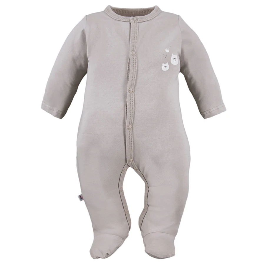 Sleepsuits beige 3-pack with teedy bears pattern
