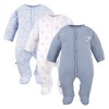Sleepsuits blue 3-pack with balloon pattern