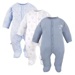 Sleepsuits blue 3-pack with balloon pattern