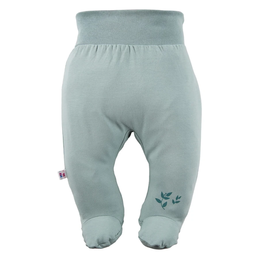 Joggers with feet green 3-pack with leaves pattern