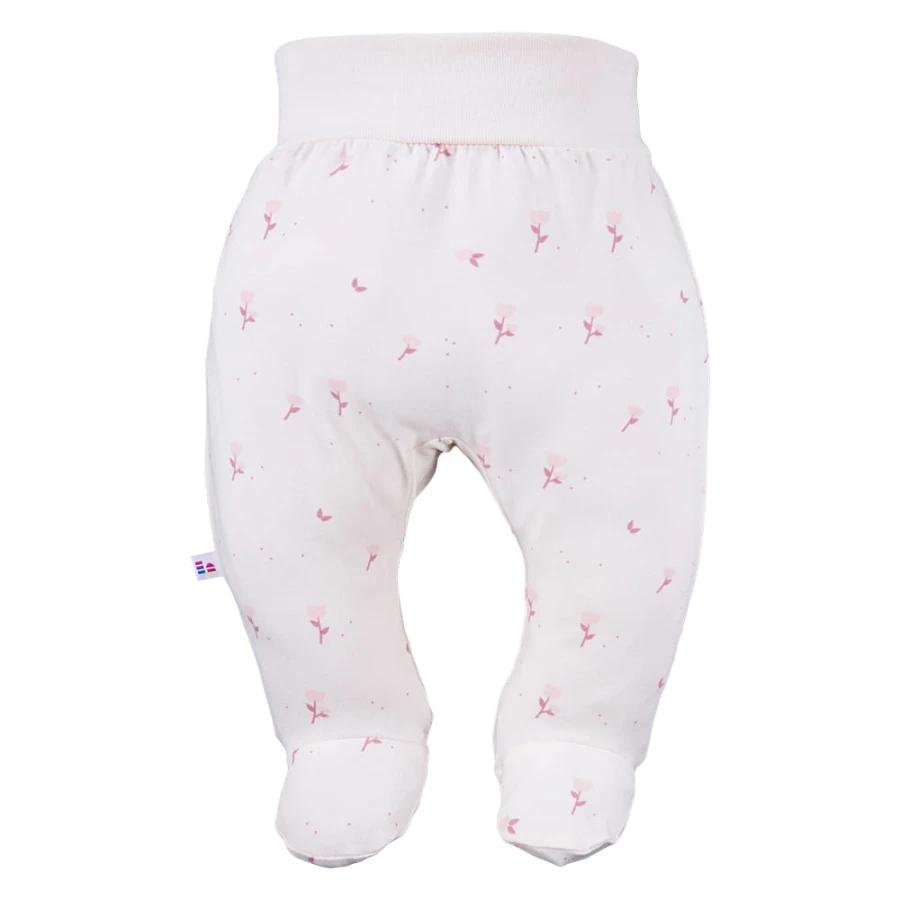 Joggers with feet pink 3-pack with bloom pattern