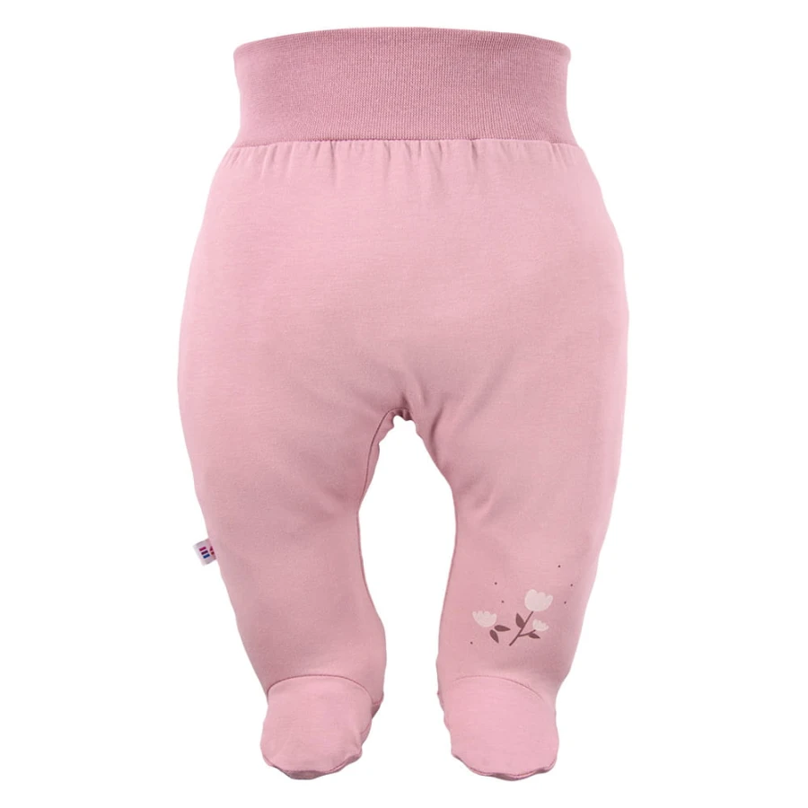 Joggers with feet pink 3-pack with bloom pattern