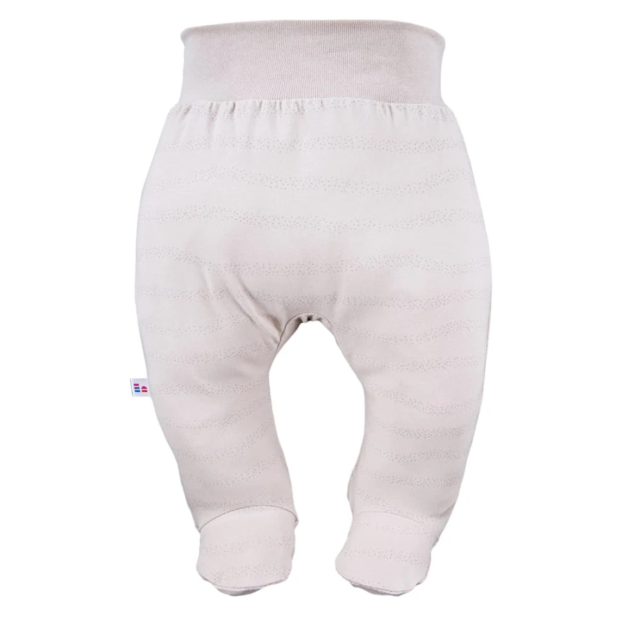 Joggers with feet beige 3-pack with teddy bears pattern