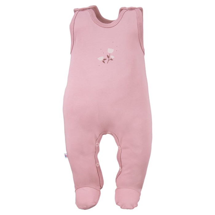 3-pack romper suit pink with flower pattern