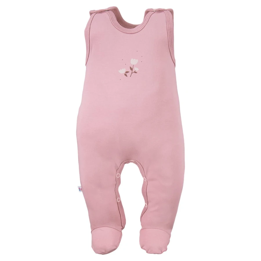 3-pack romper suit pink with flower pattern