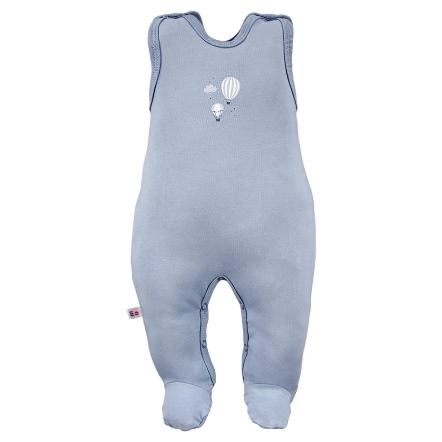3-pack romper suit blue with balloon pattern