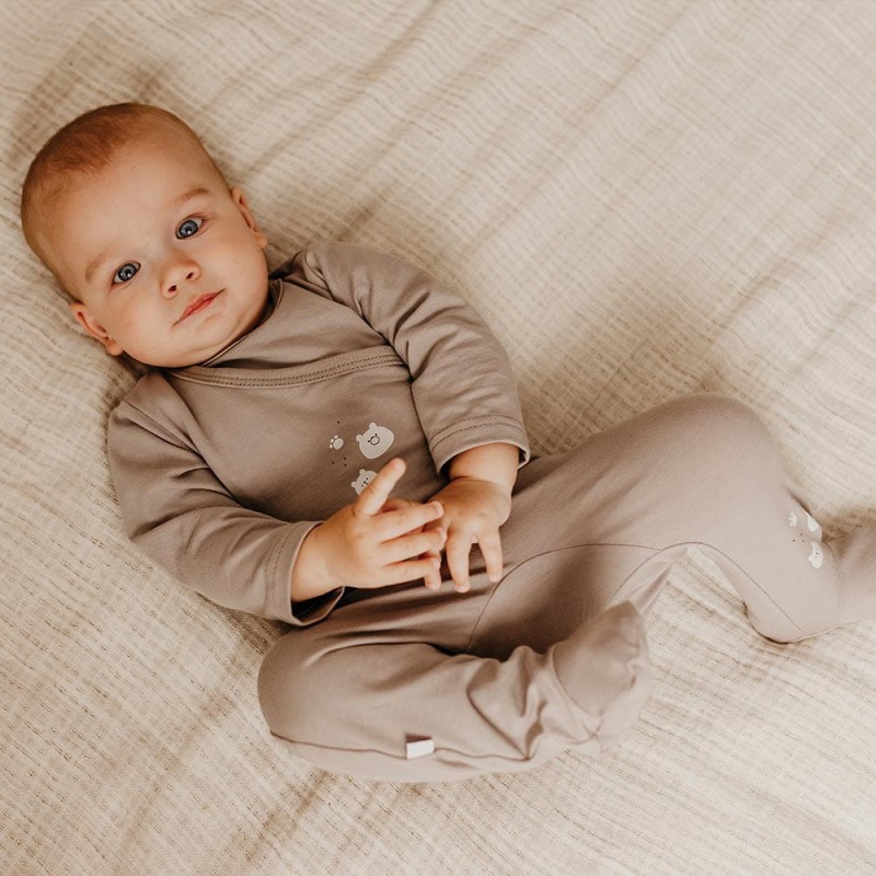 Cardigan bodysuit with teddy bears pattern