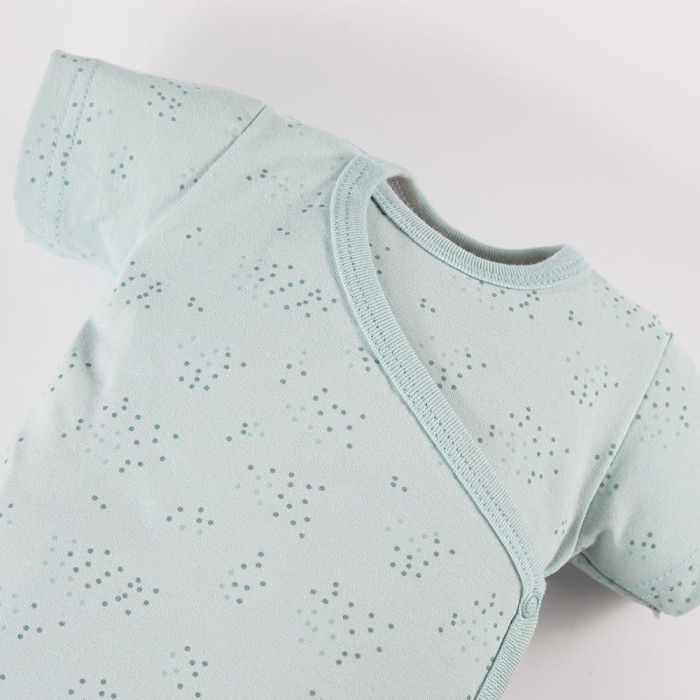 Cardigan bodysuit with delicate print all over green