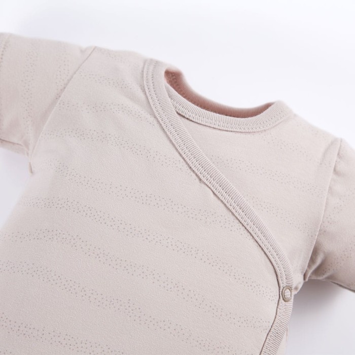 Cardigan bodysuit with delicate print all over beige