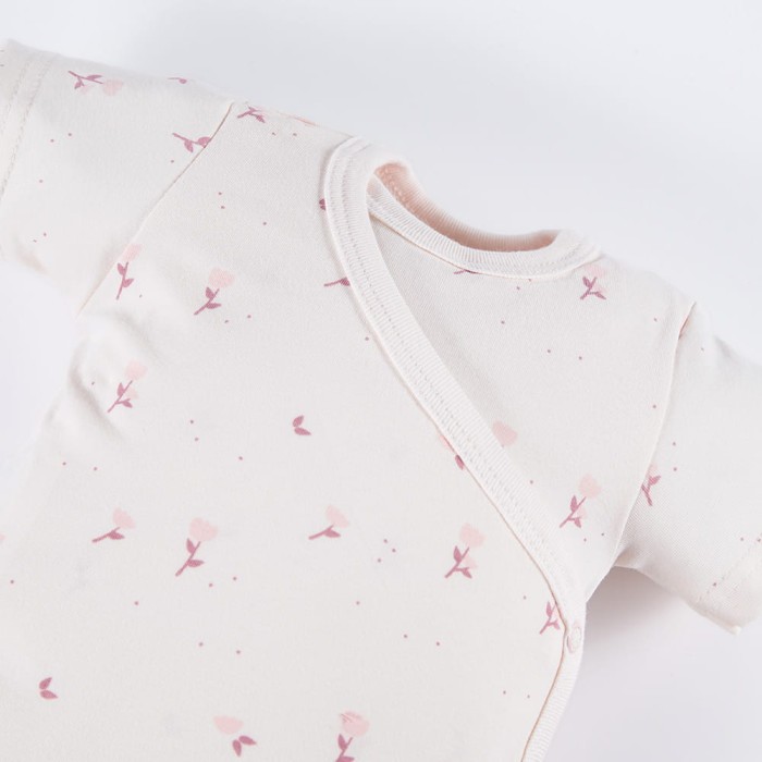 Cardigan bodysuit with flower pattern