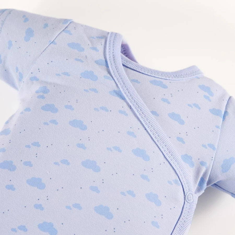 Cardigan bodysuit with cloud pattern