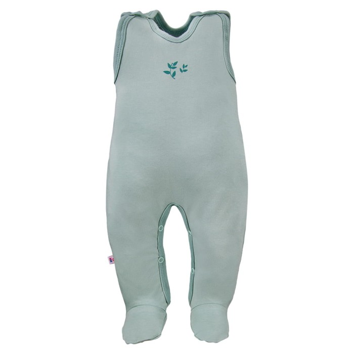 Romper suit green with leaves pattern
